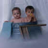 Kyra and Nolan in tub